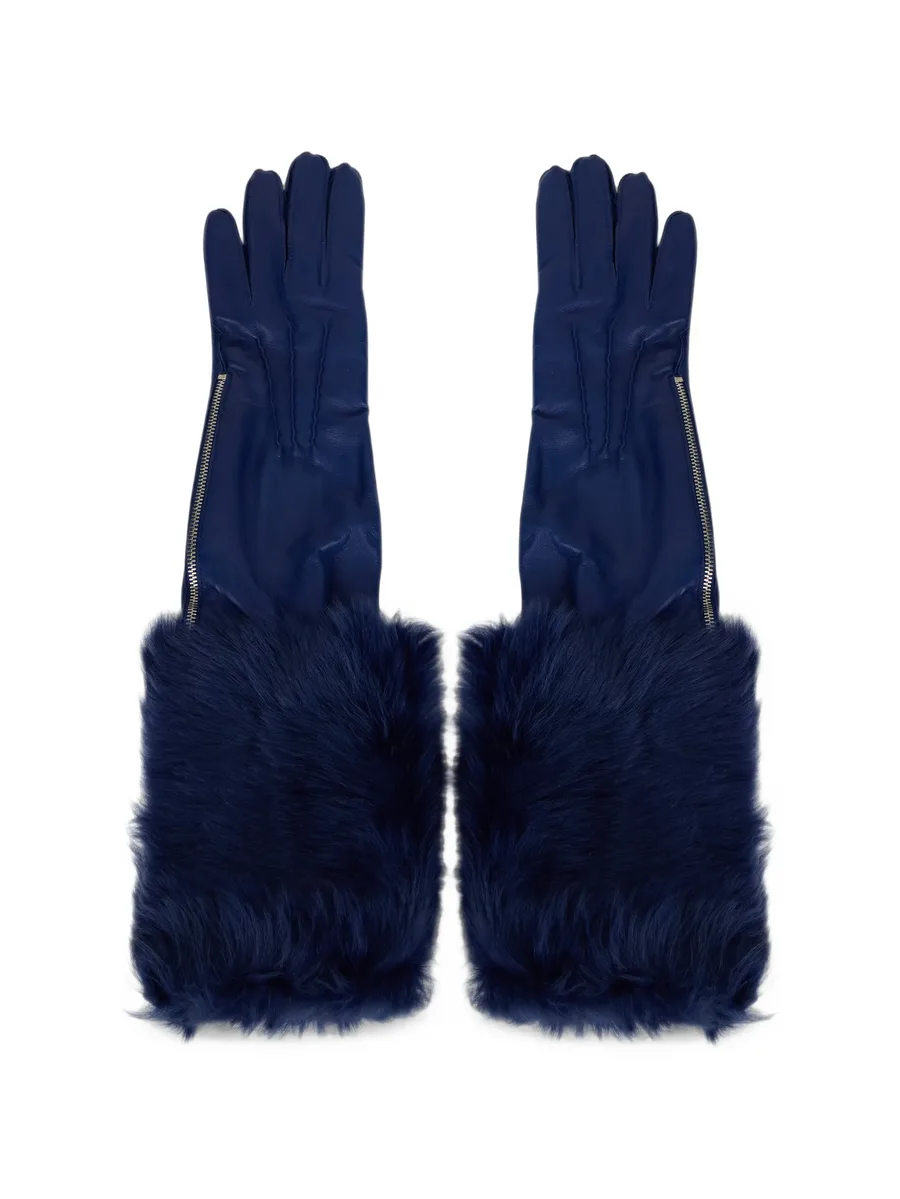 fur trim leather gloves 2