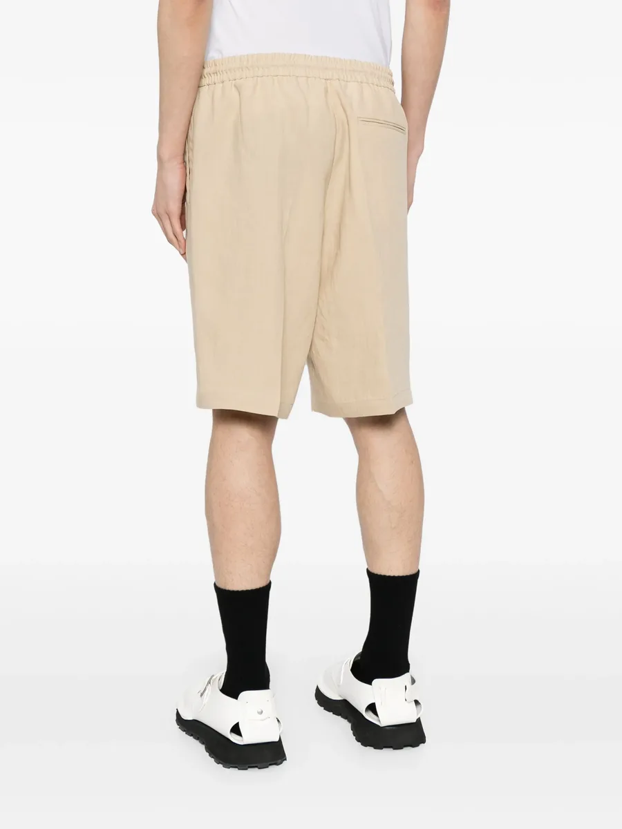 drawstring-waist linen shorts 7