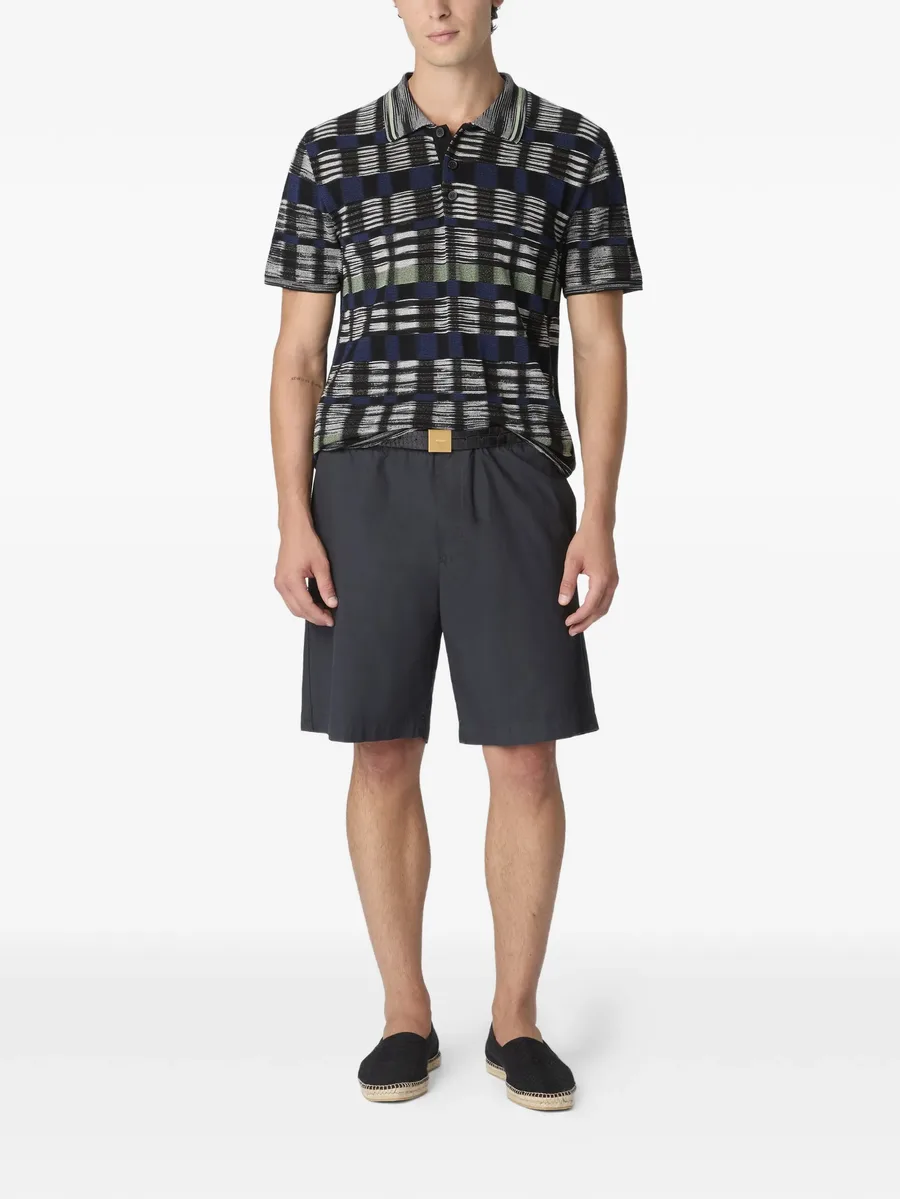 check-pattern buttoned polo shirt 4