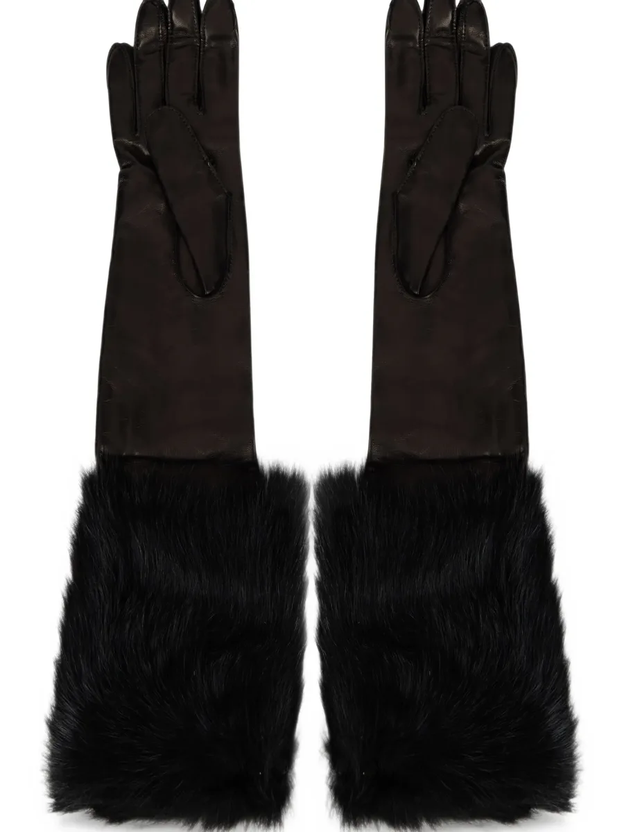 fur-trim leather gloves 3