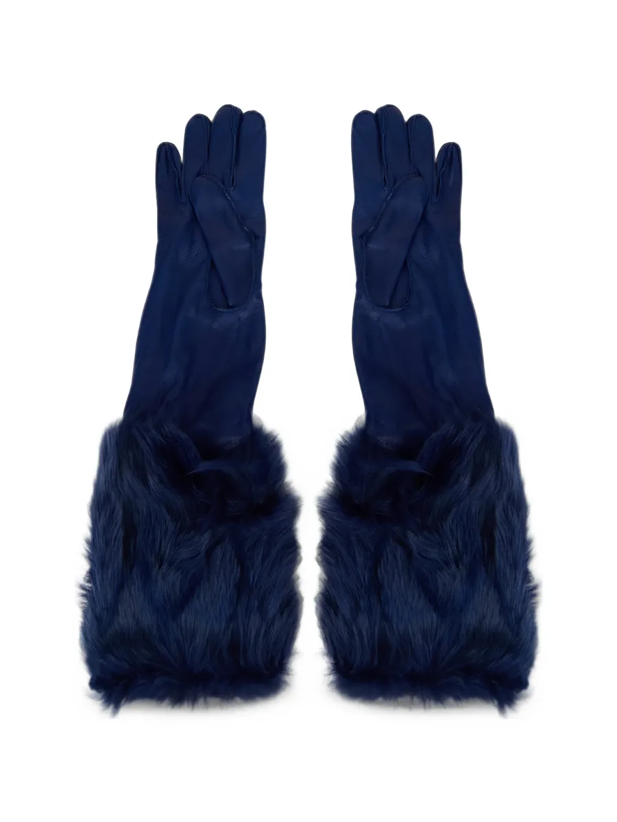 fur trim leather gloves 1