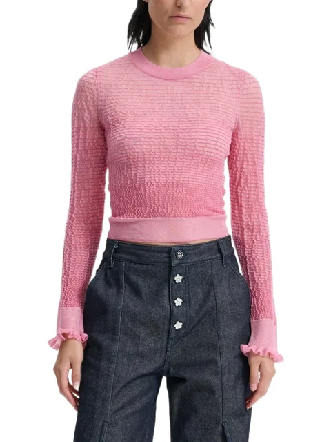 CBCorali ruffle-cuff sheer top