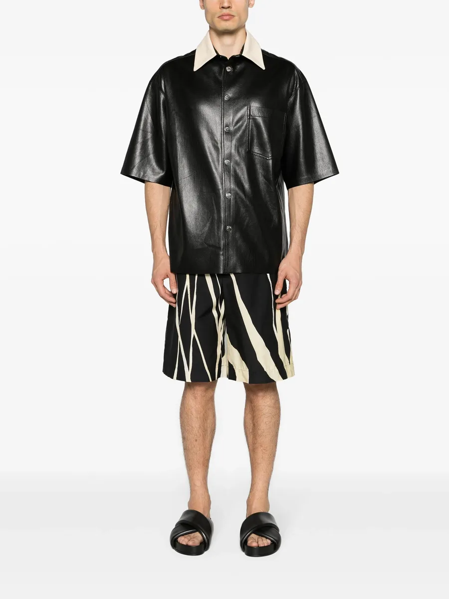 drawstring cotton-belnd bermuda shorts 3