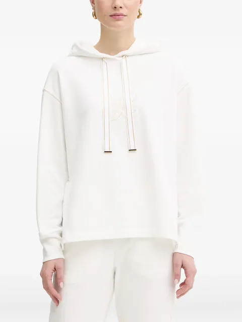 Bravata drawstring embroidered hoodie