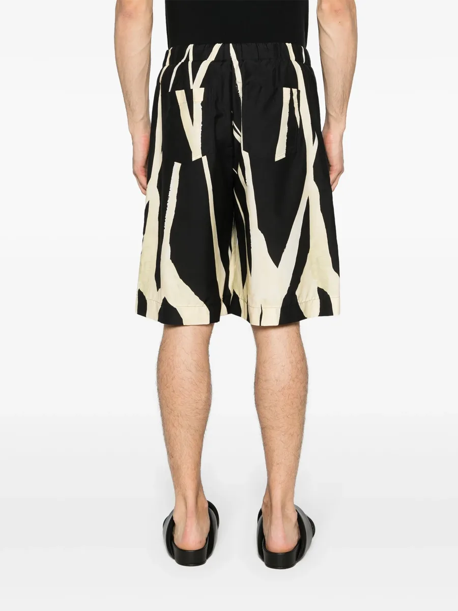 drawstring cotton-belnd bermuda shorts 8