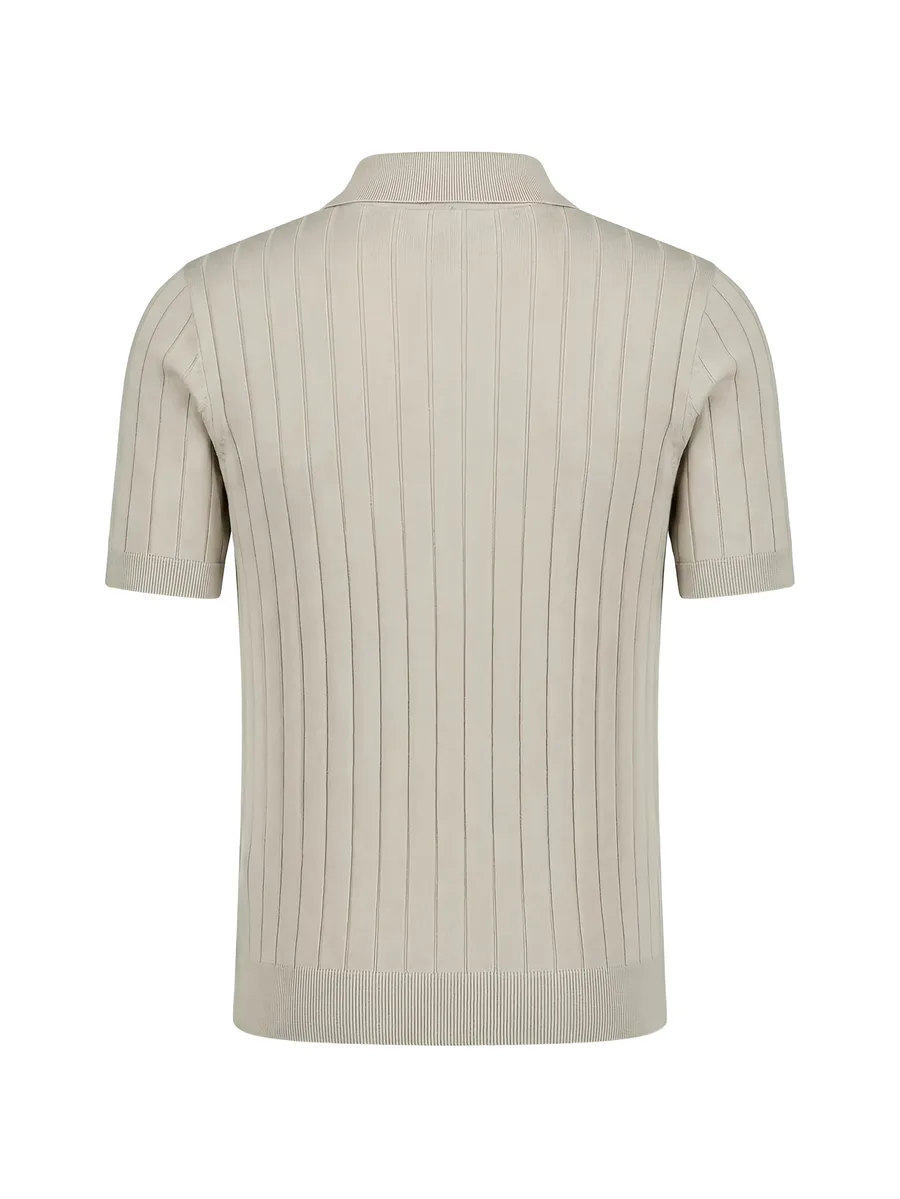 ribbed-knit polo shirt 3