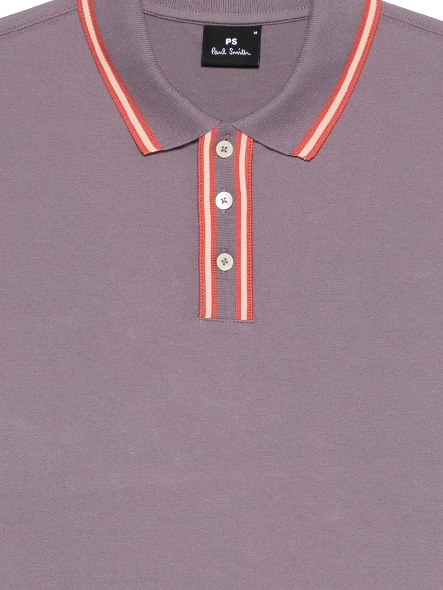 striped trim polo shirt 5