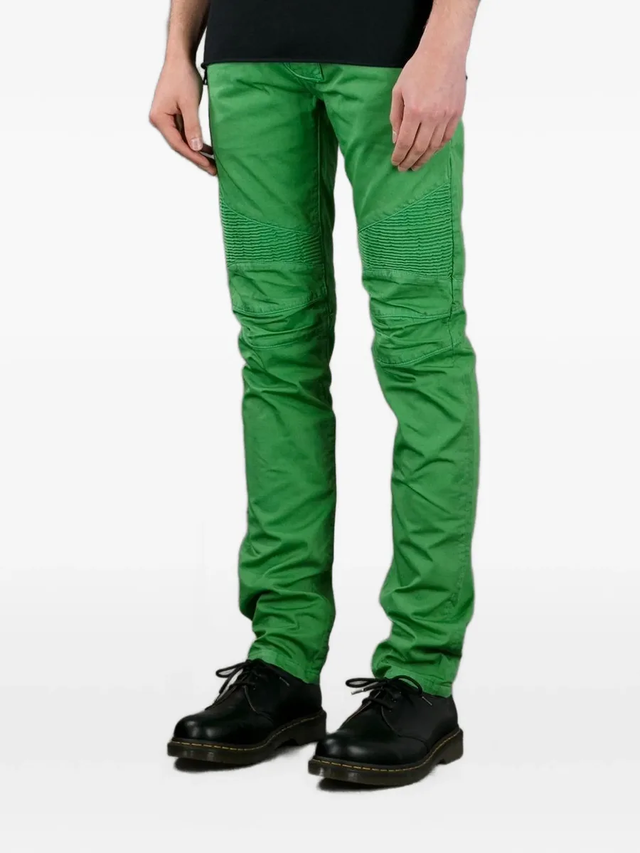 ribbed-panel Biker jeans 6