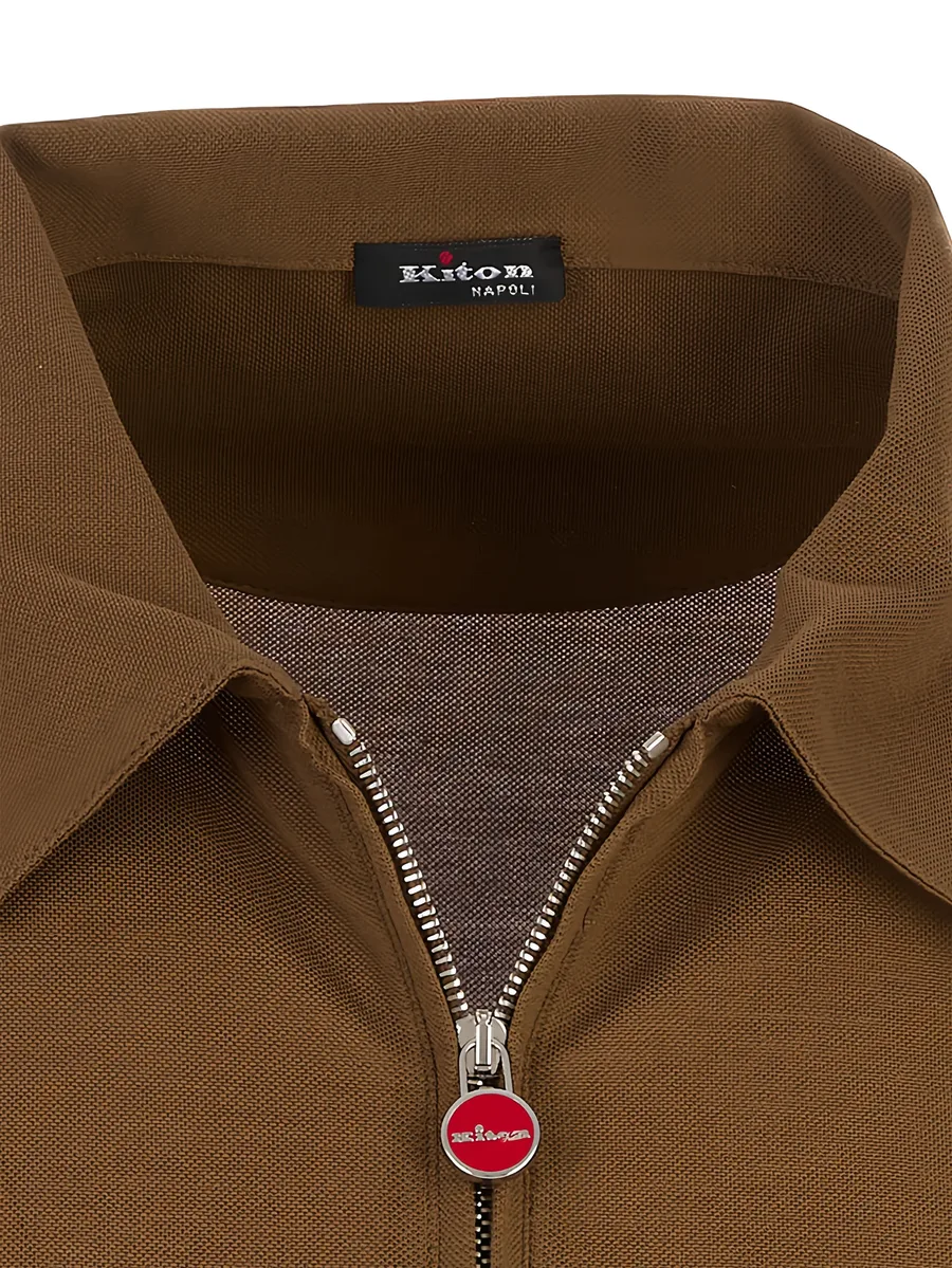zip-up piqué polo shirt 5