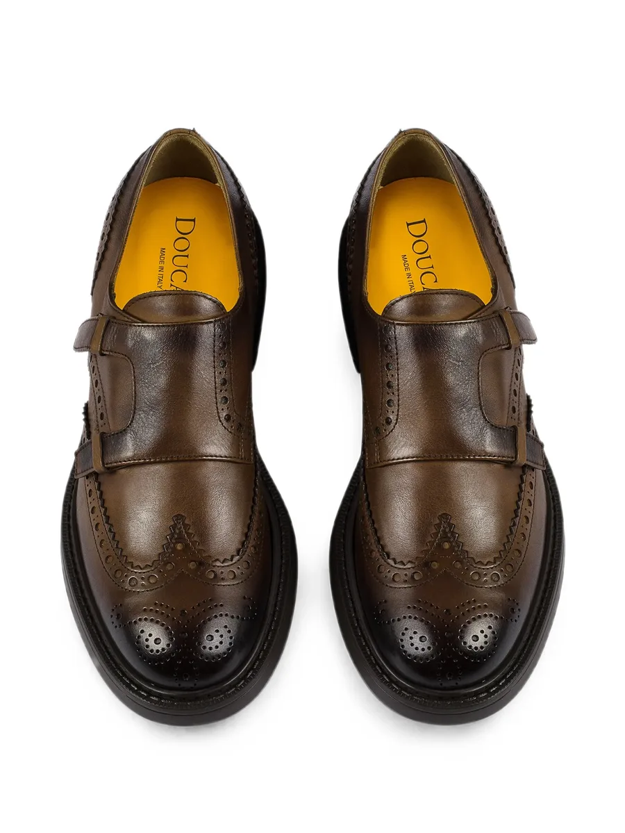 brogue-detail double-strap monk shoes 3