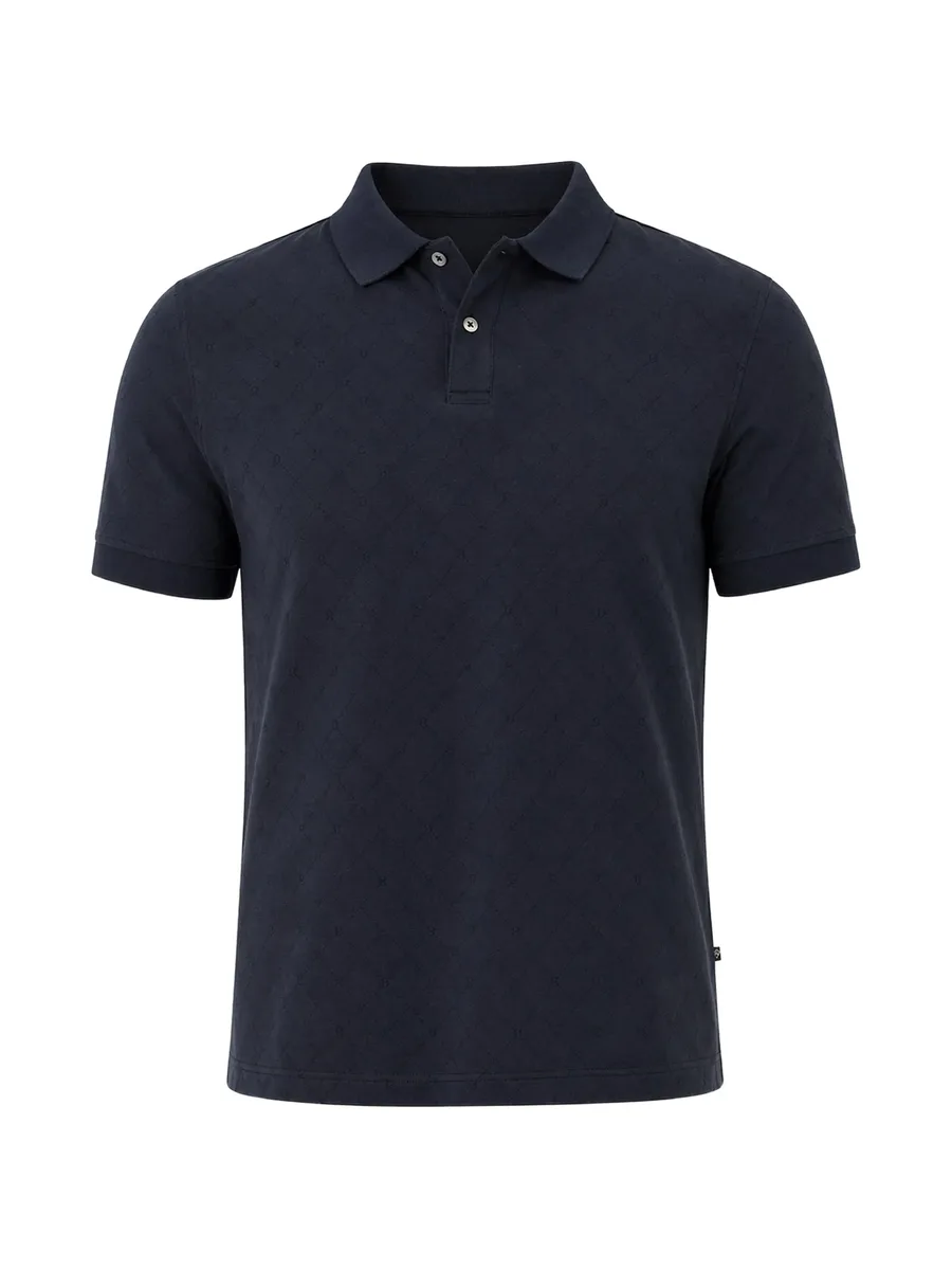 monogram-pattern short-sleeve polo shirt 1