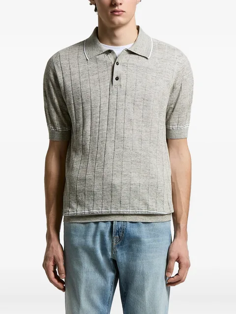 ribbed-trim polo
