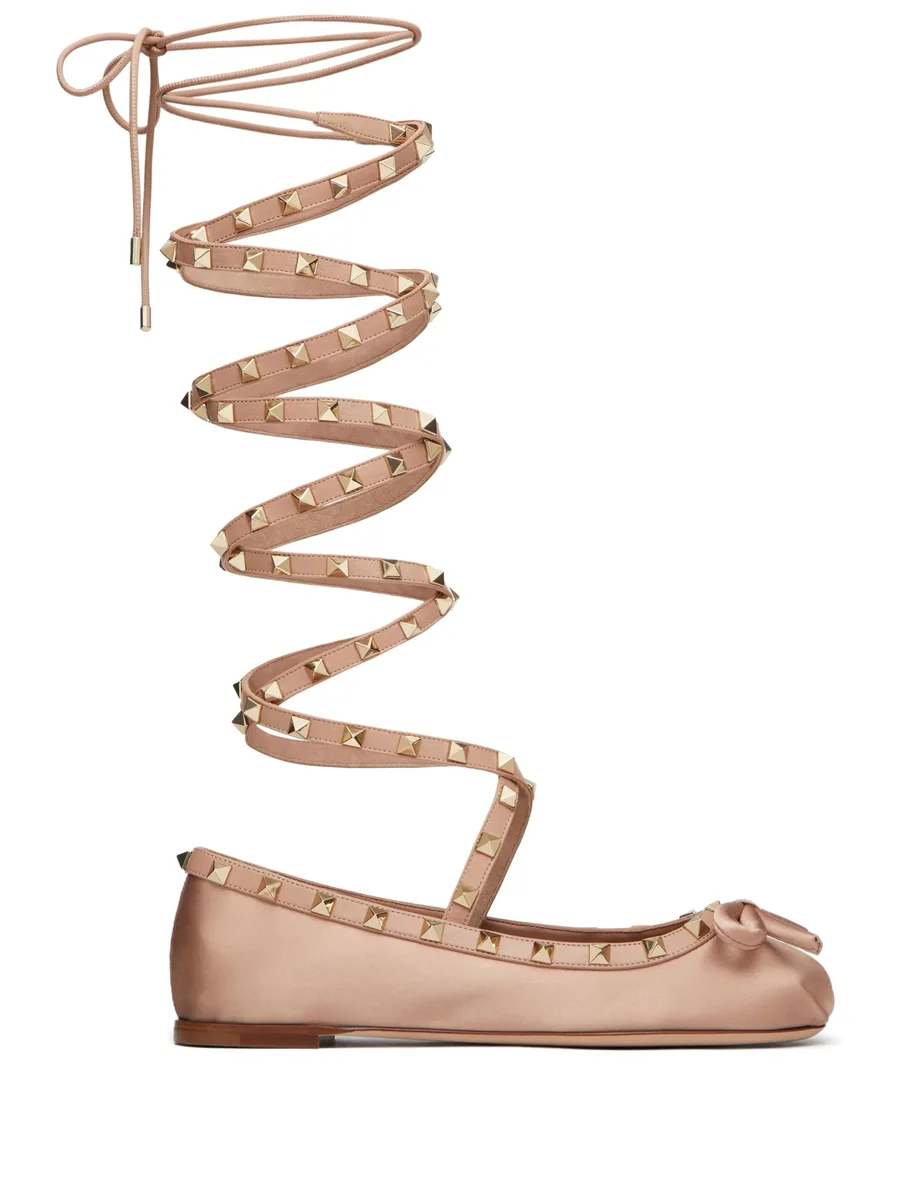 атласные балетки Garavani Rockstud 1