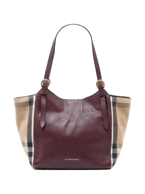 2000-2017 Small Leather and House Check Canvas Canterbury tote bag