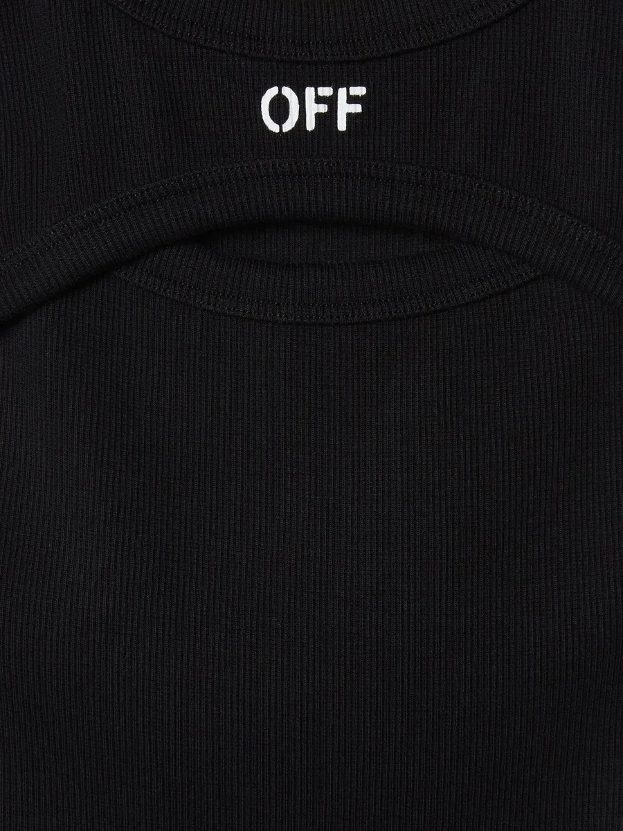 платье в рубчик с логотипом Off 5