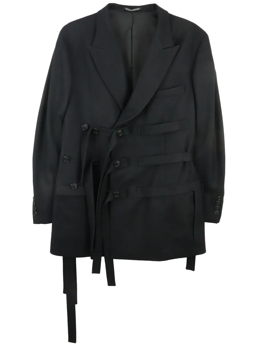 Worsted Tasmania belted wool blazer 1
