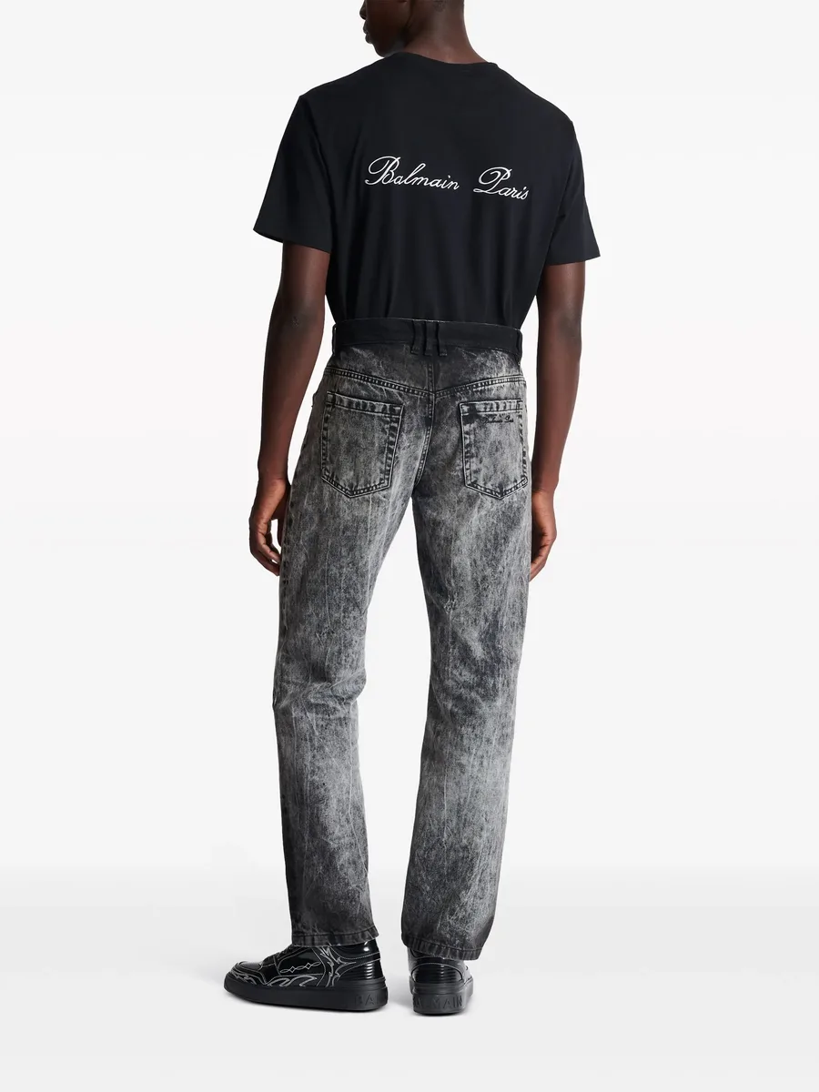 mid-rise straight-leg jeans 7