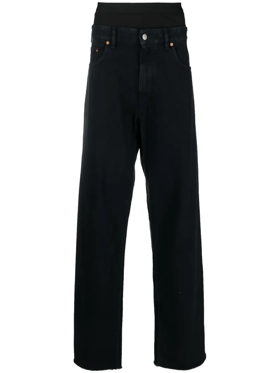 layered-effect straight-leg jeans 1