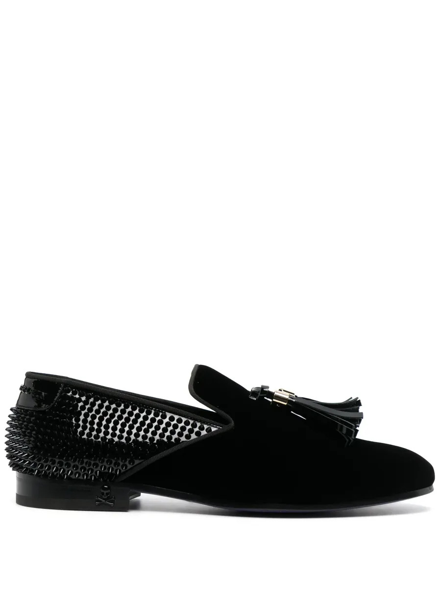 Studs velvet loafers 1