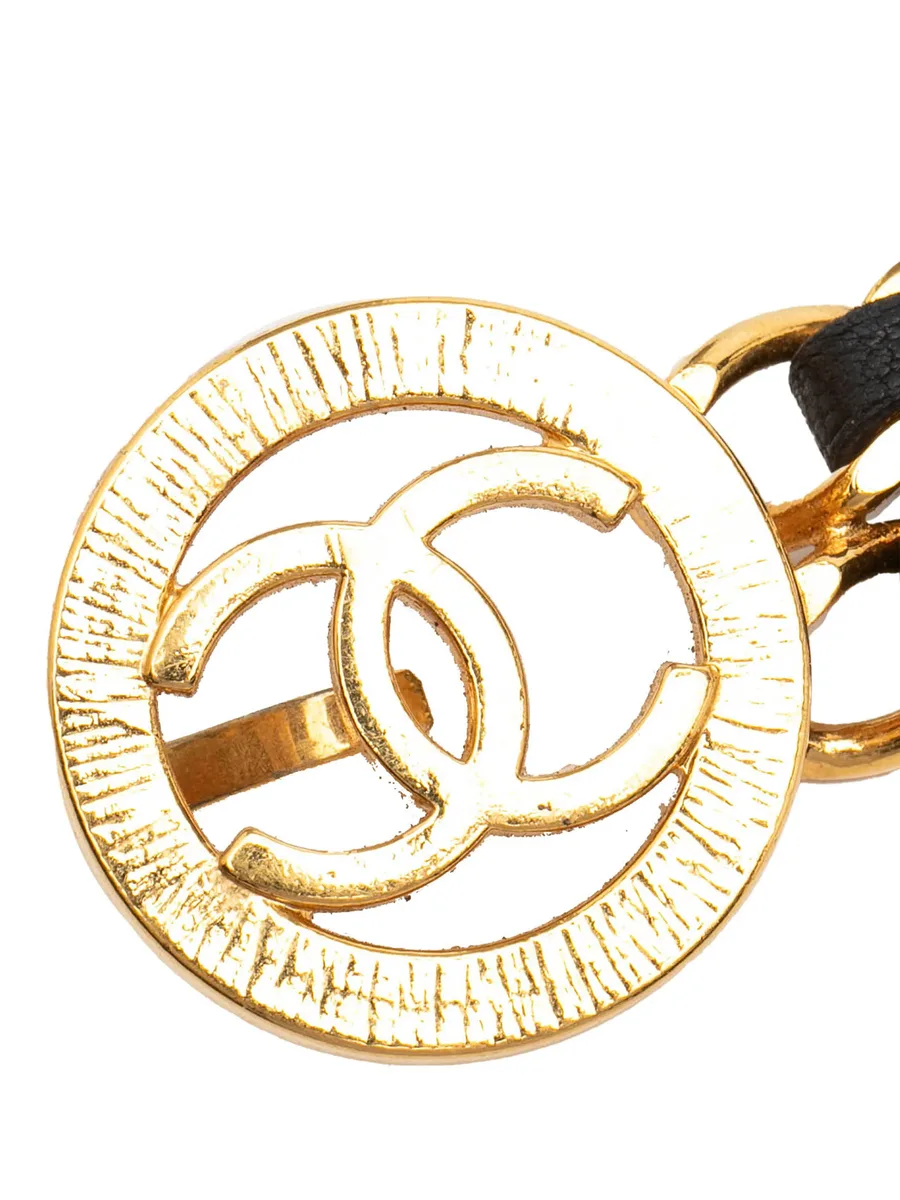 ремень Gold Plated Leather Woven Double Chain (20 век) 5