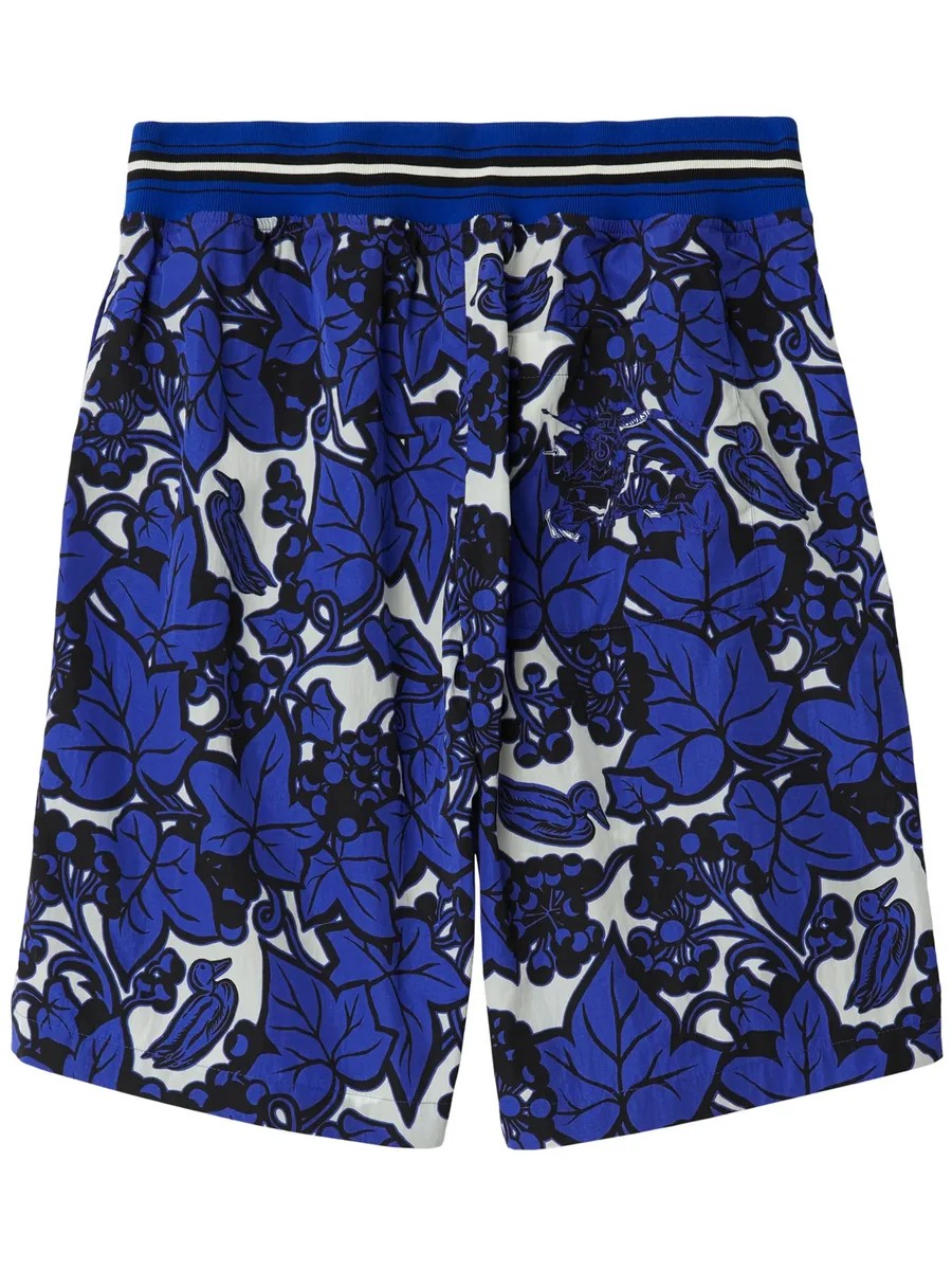 EKD-appliqué leaf-print shorts 1