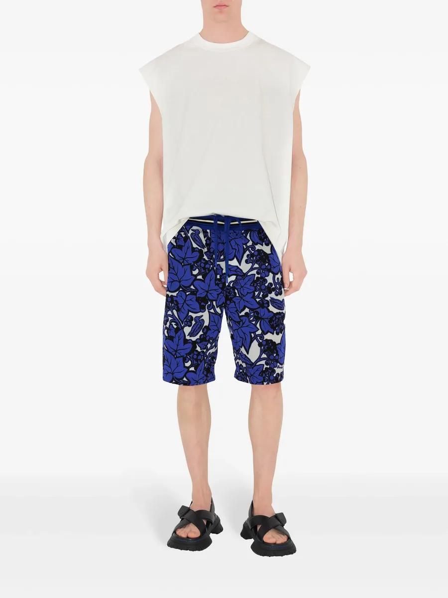 EKD-appliqué leaf-print shorts 4