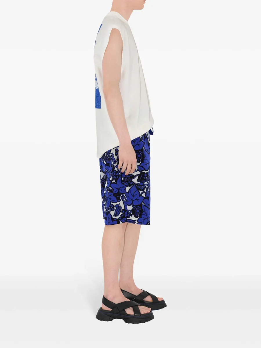 EKD-appliqué leaf-print shorts 5