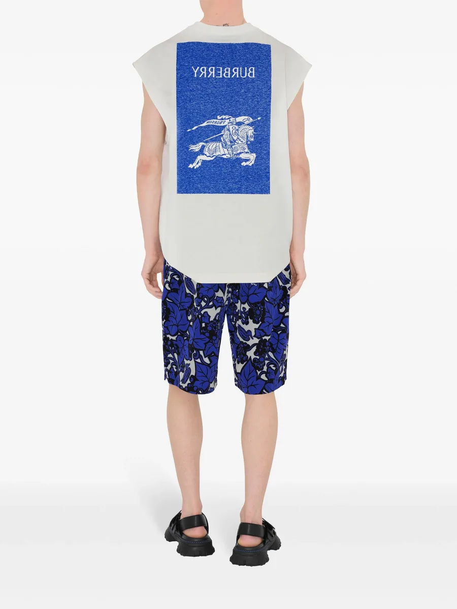 EKD-appliqué leaf-print shorts 8