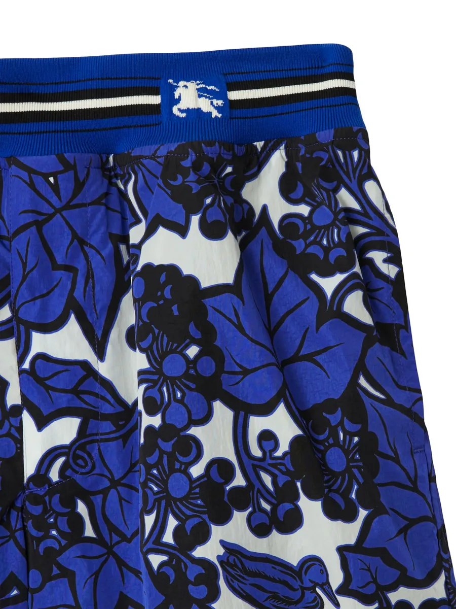 EKD-appliqué leaf-print shorts 9
