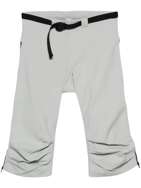 belted canvas long shorts