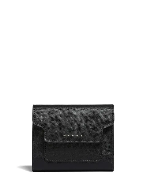 logo-print leather wallet