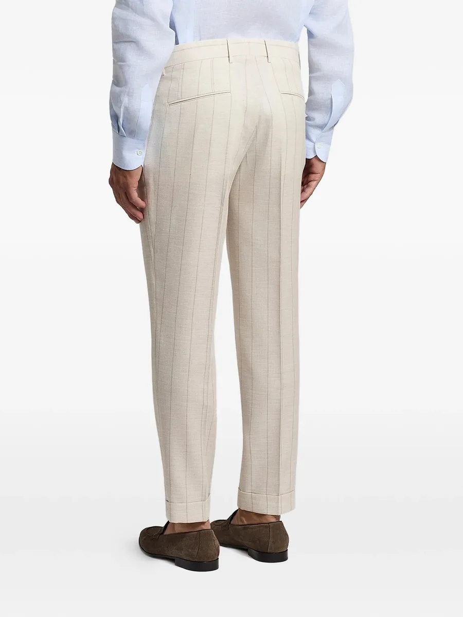 striped pleated trousers 5
