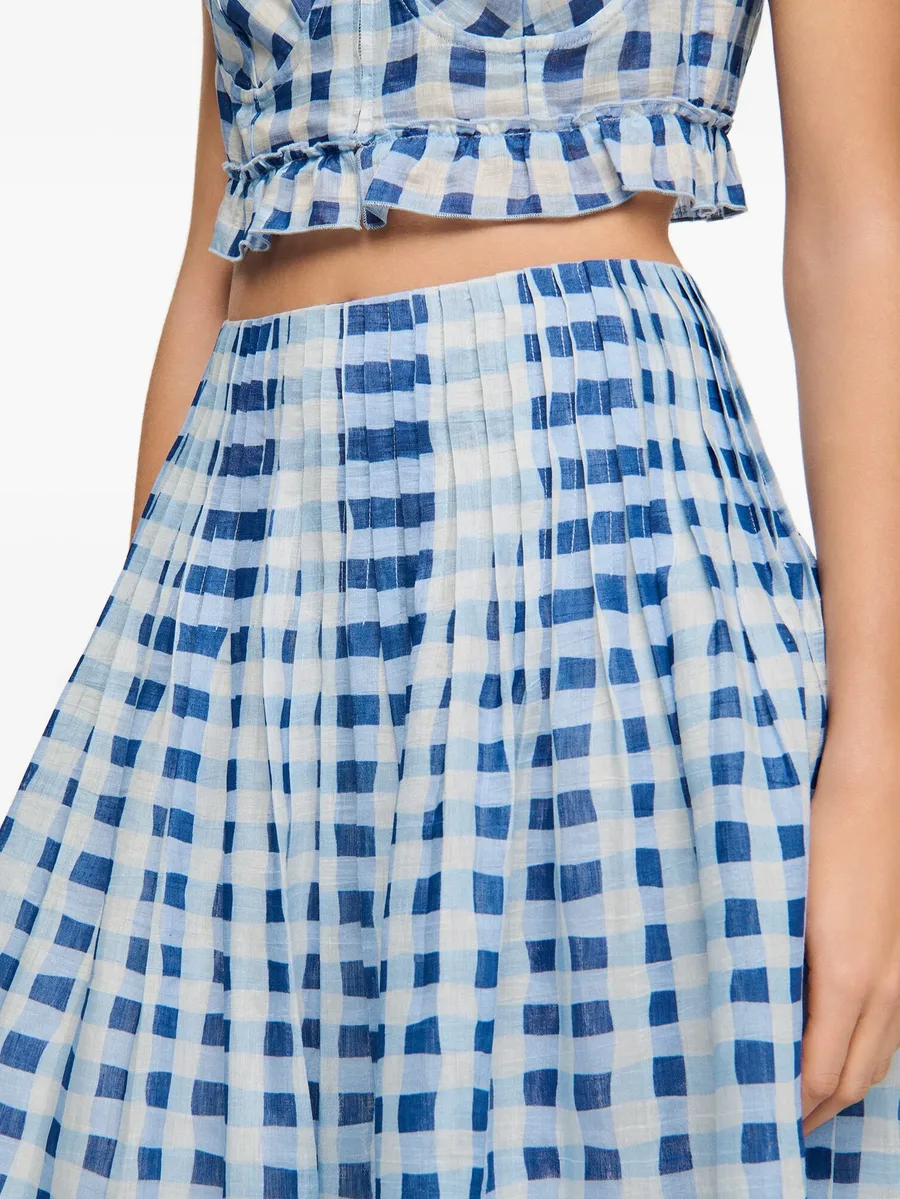 maxi gingham linen skirt 9