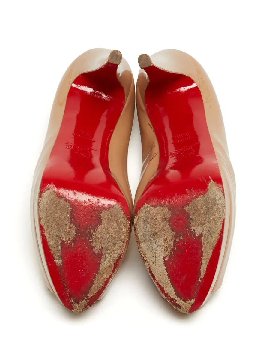 patent leather peep-toe pumps 9