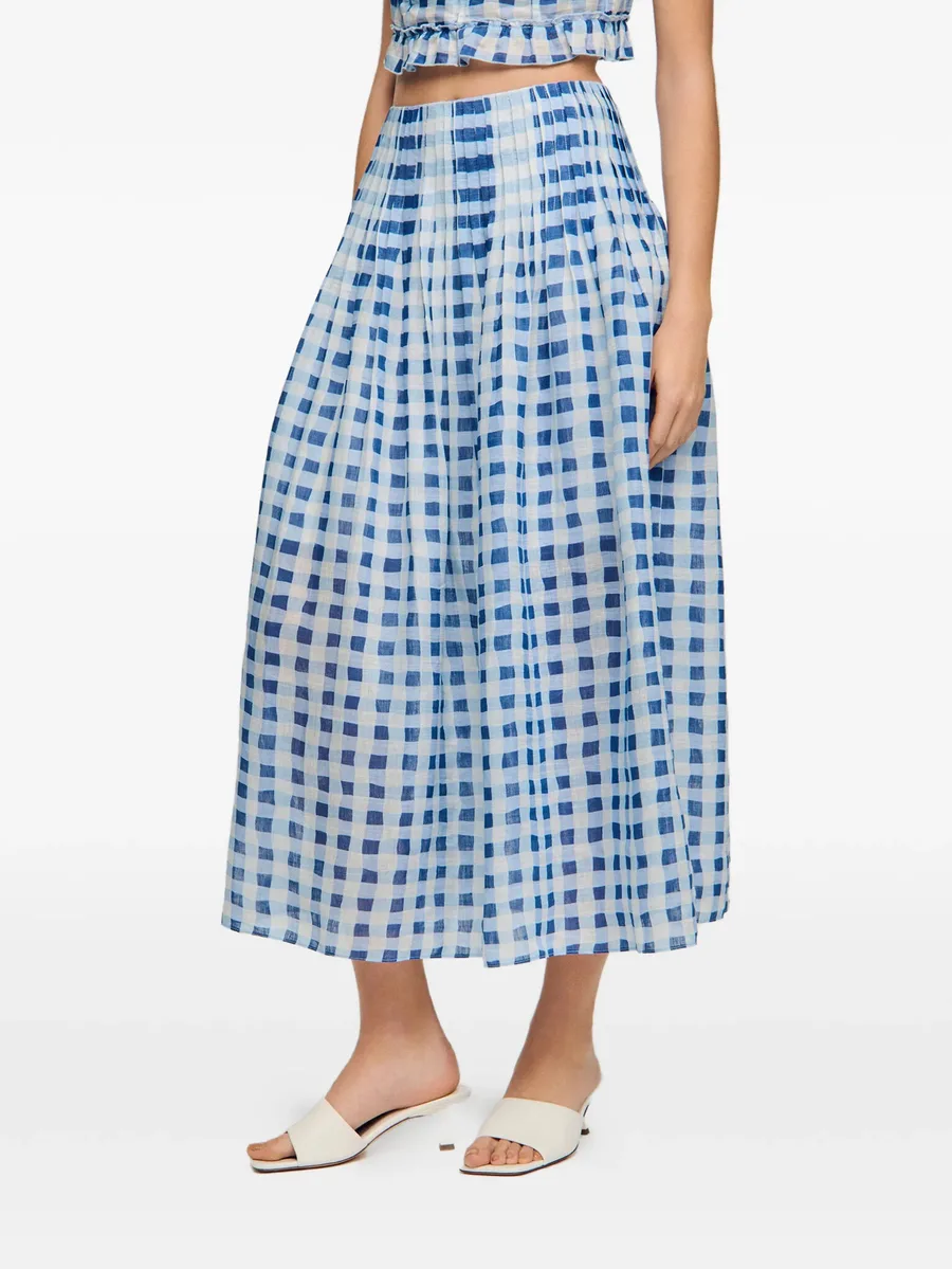 maxi gingham linen skirt 7