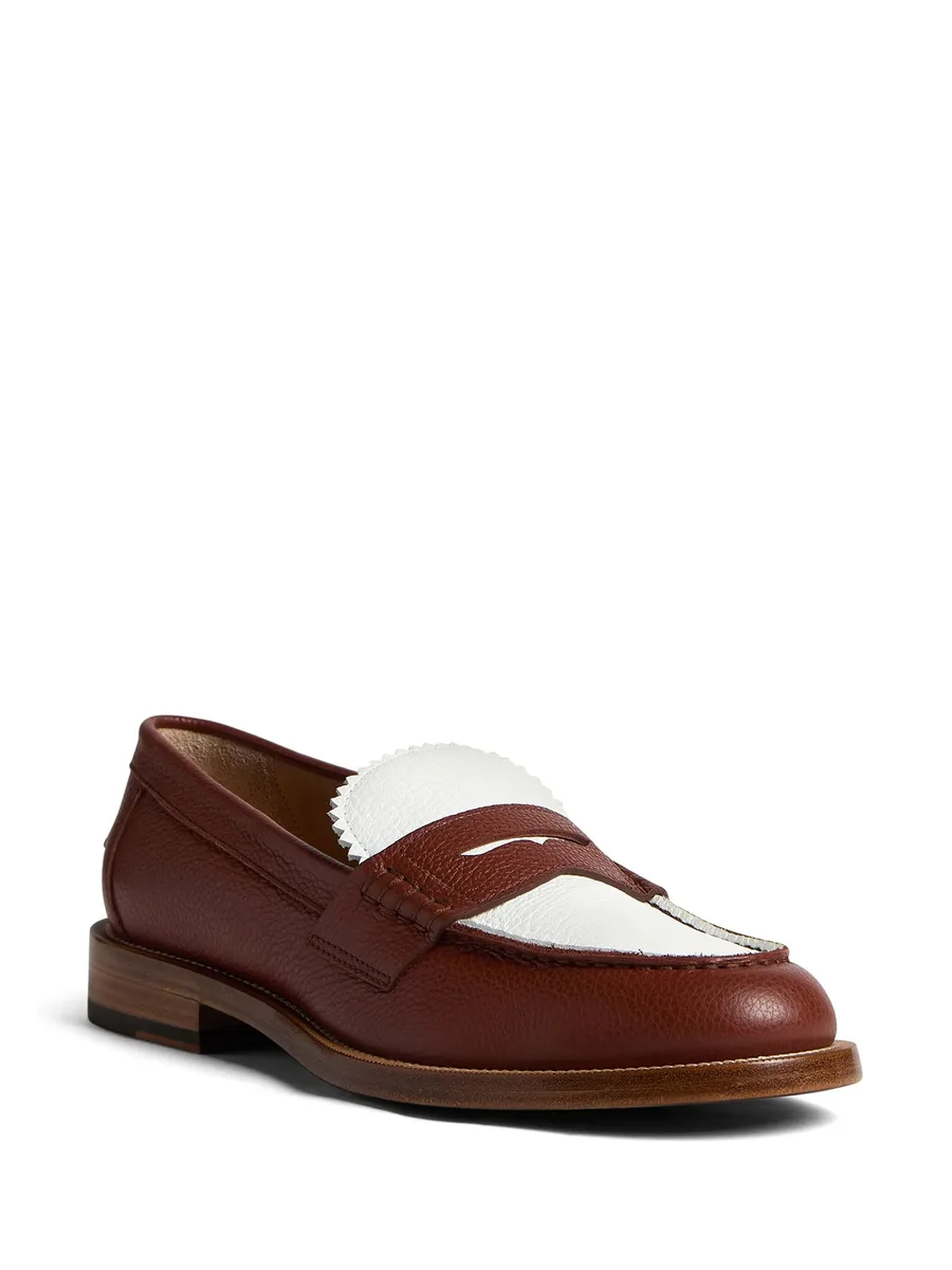 colour-block leather loafers 3