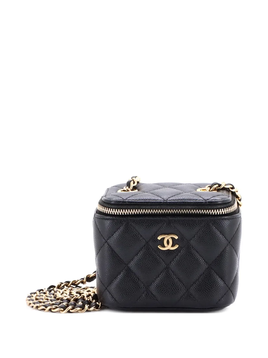 мини-сумка Classic Vanity Case with Chain Quilted Caviar Mini 1