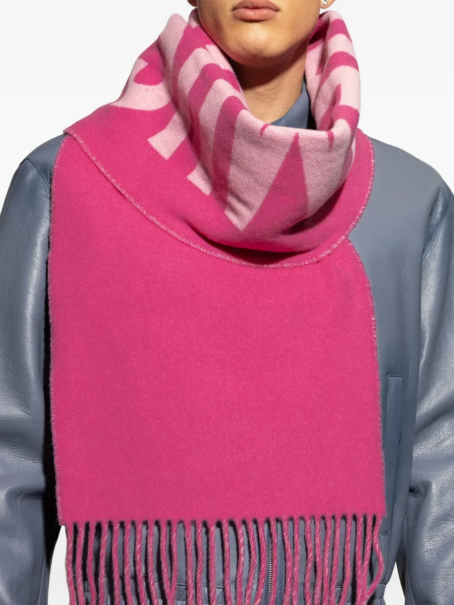 logo fringed scarf 10