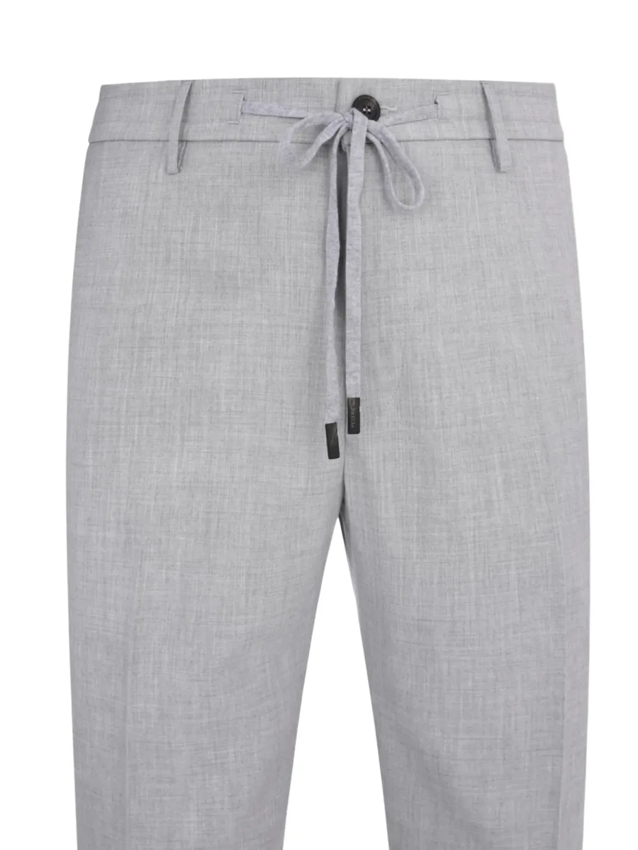 drawstring-waistband tailored trousers 7