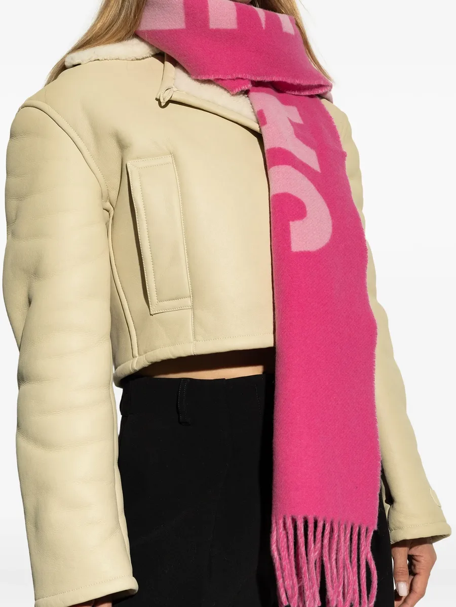 logo fringed scarf 7