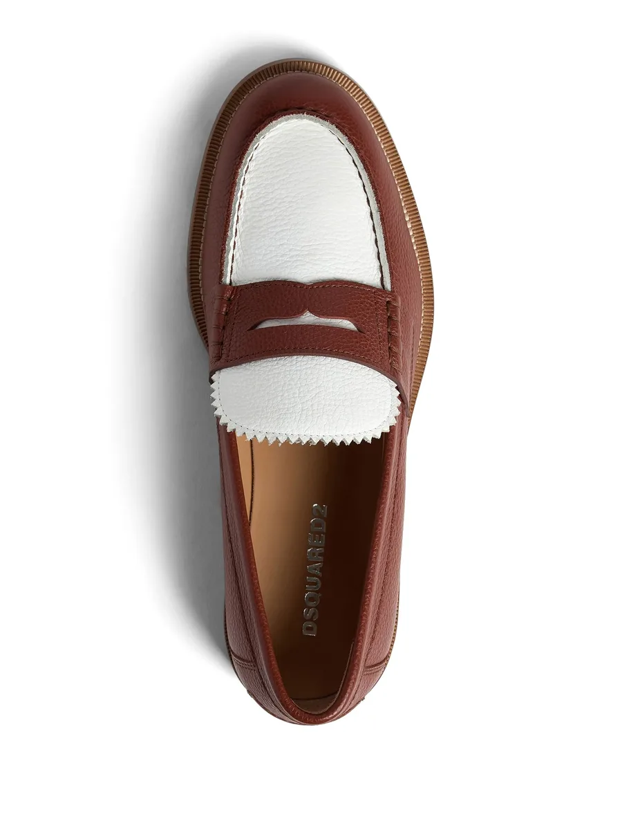 colour-block leather loafers 7