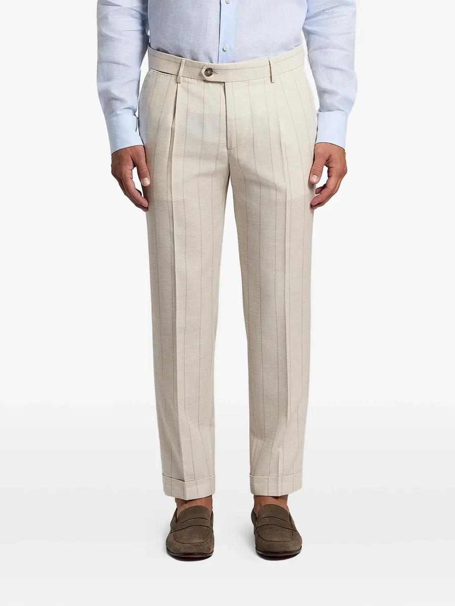 striped pleated trousers 3