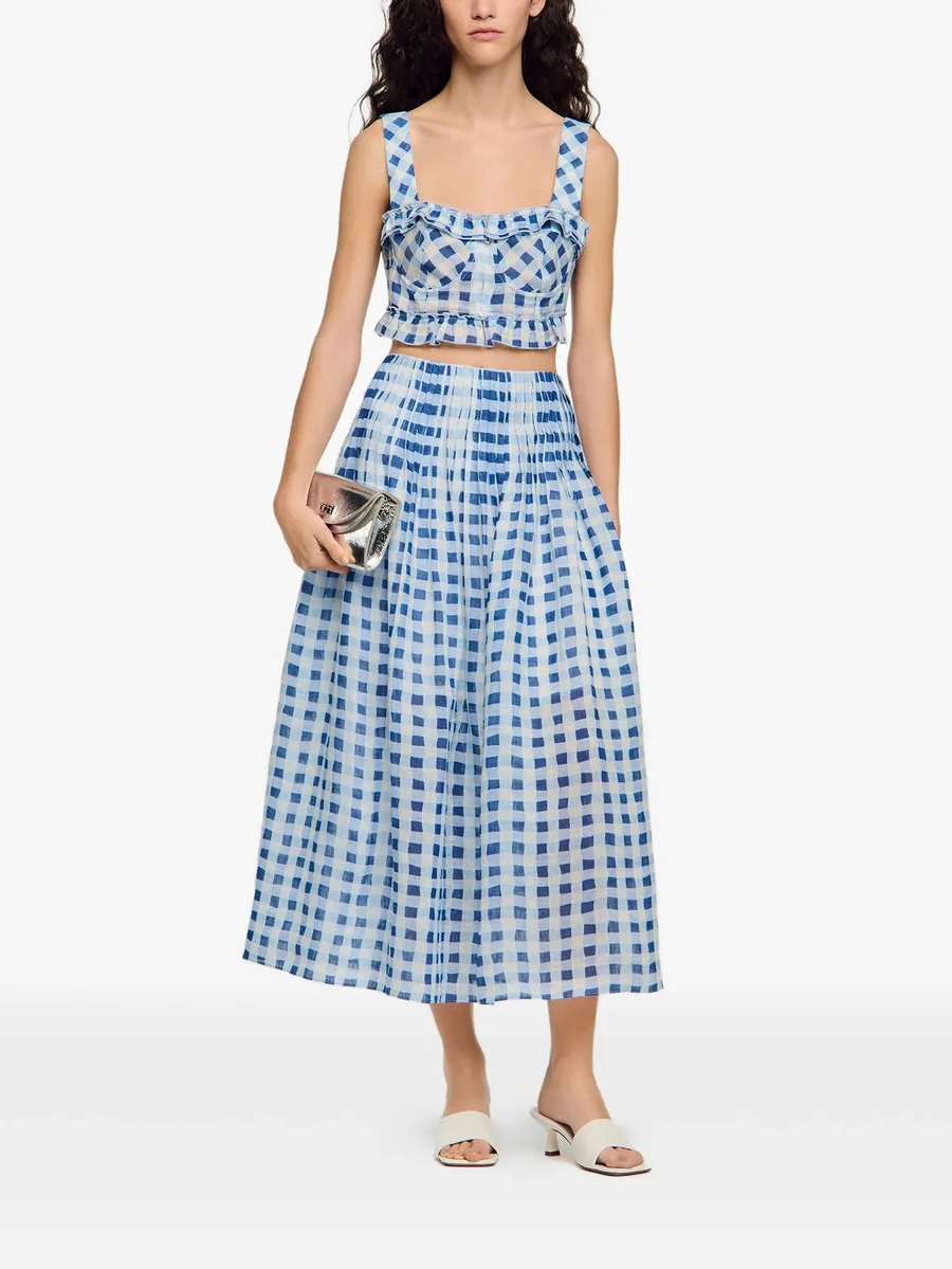 maxi gingham linen skirt 3