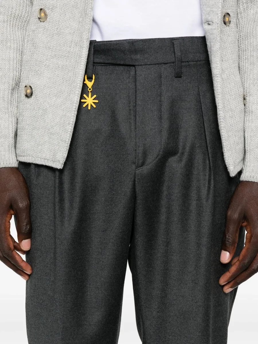 double-pleat flannel trousers 9