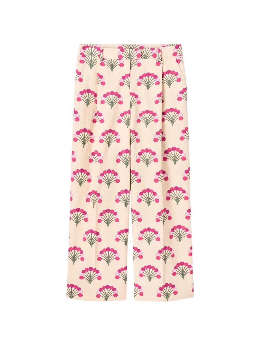 Florette ecru in rustic cotton loose pants 1