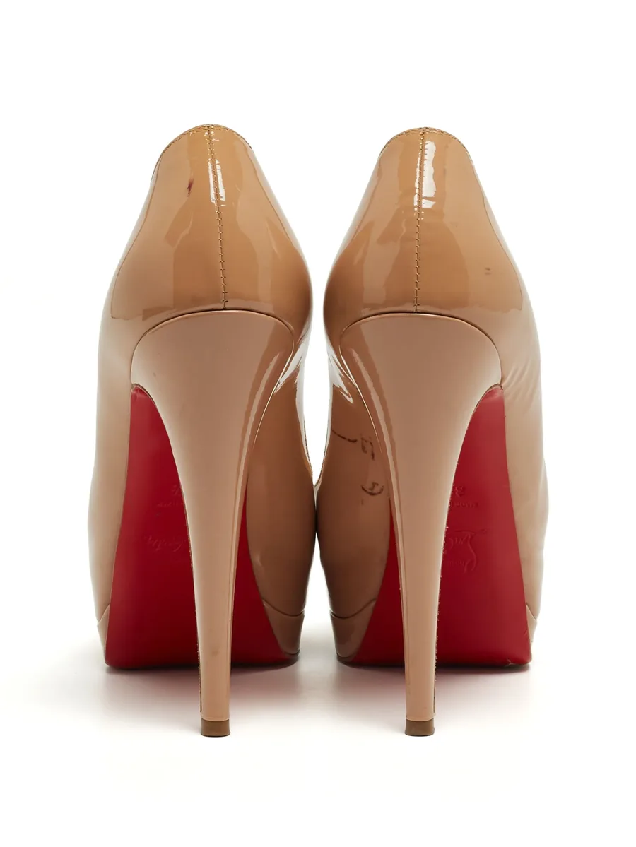 patent leather peep-toe pumps 7