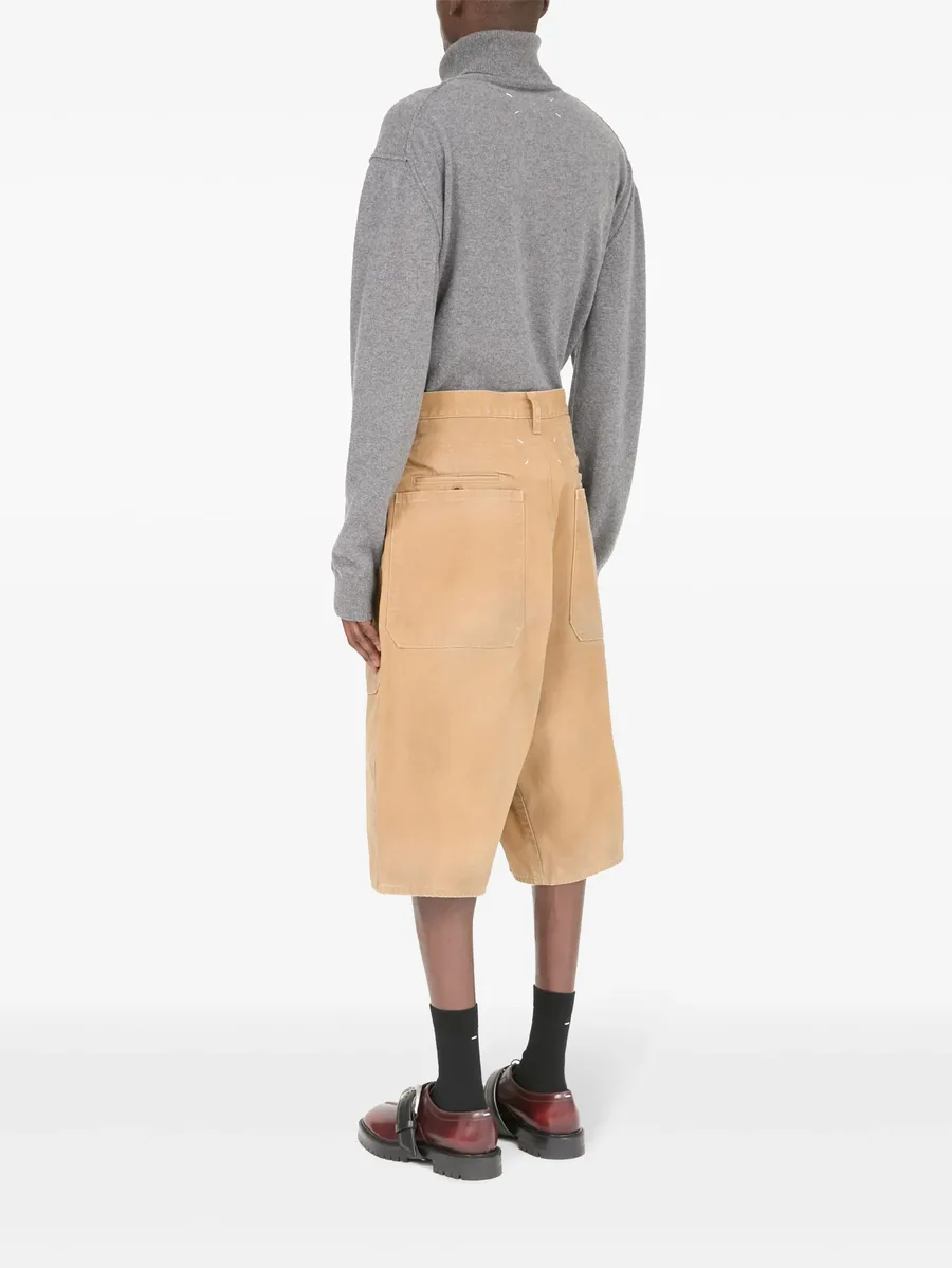 high-waisted cotton shorts 9