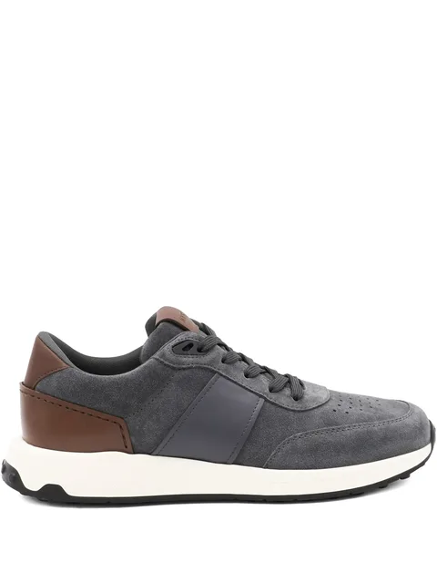 suede leather panel trainers