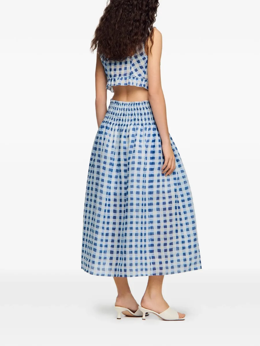 maxi gingham linen skirt 5