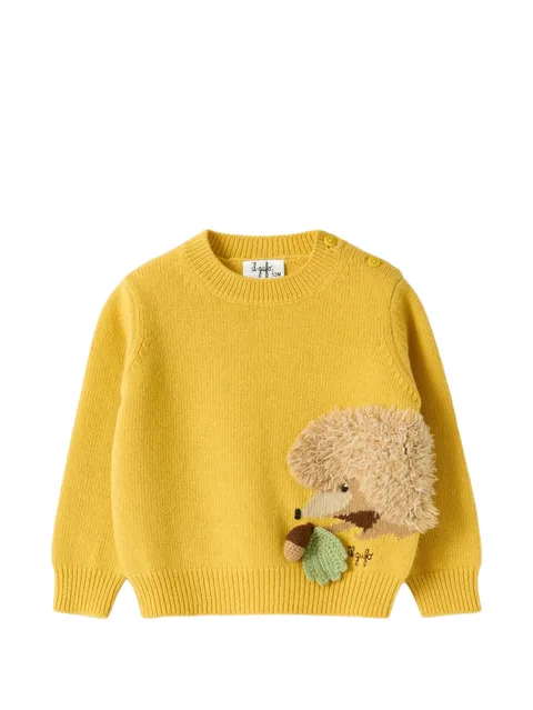 hedgehog-patch wool sweater